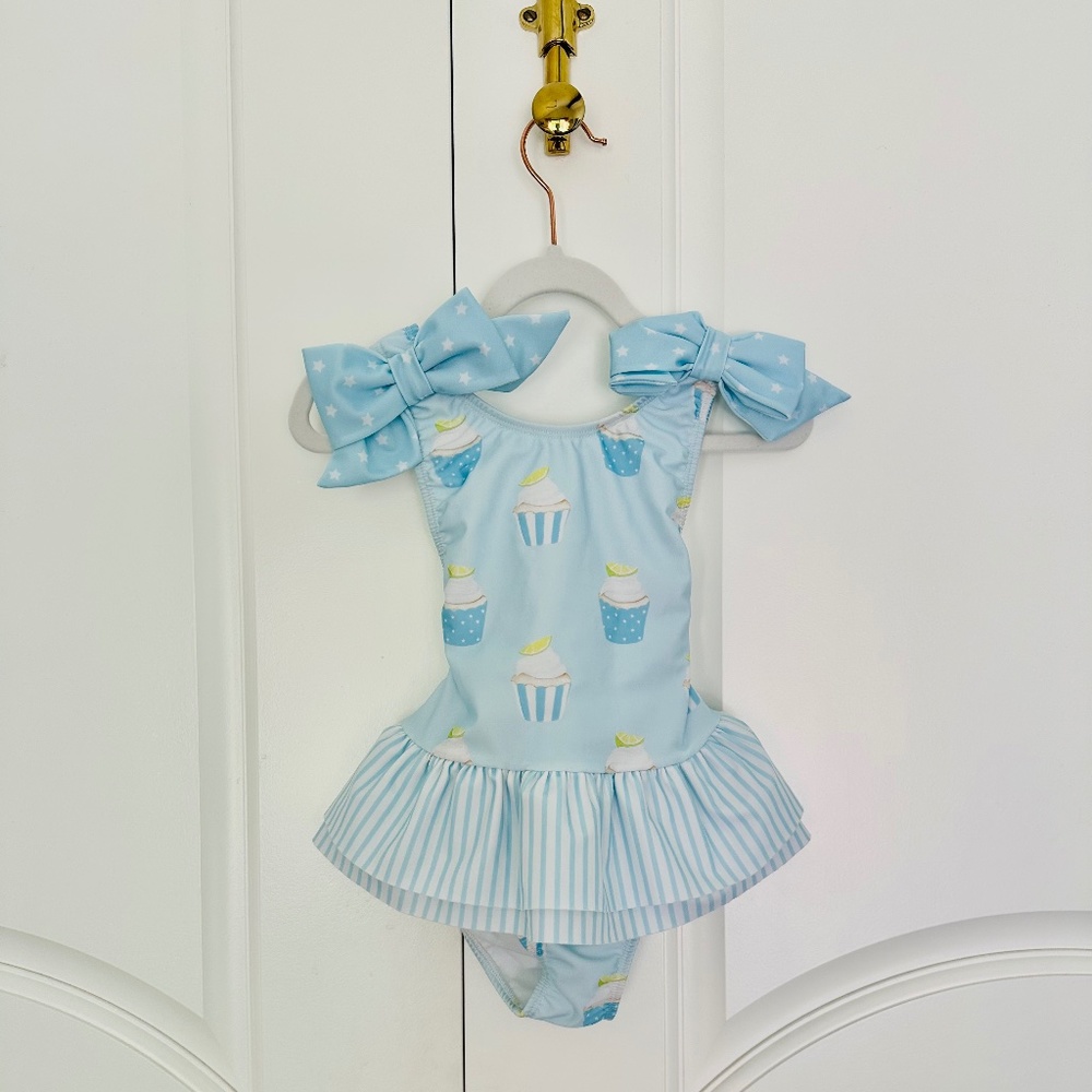 Sal and Pimenta cupcake ruffles and bows bathing suit size 5 (6)
